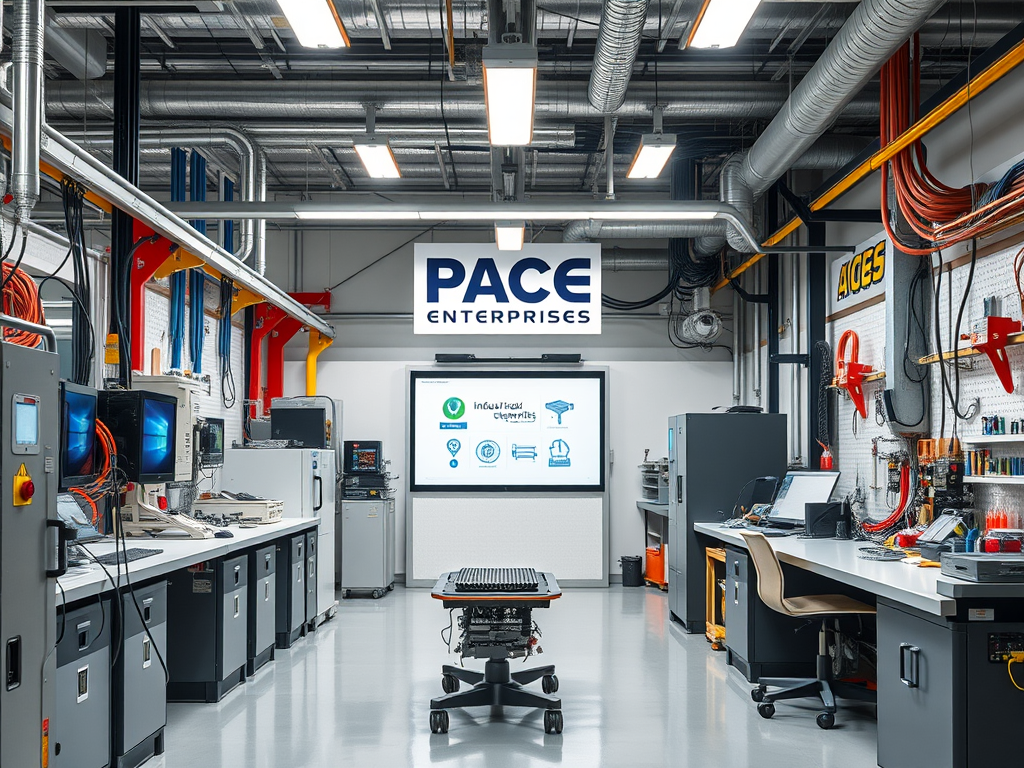 industrial electronics workshop with hitech equipments with pace enterprises display
